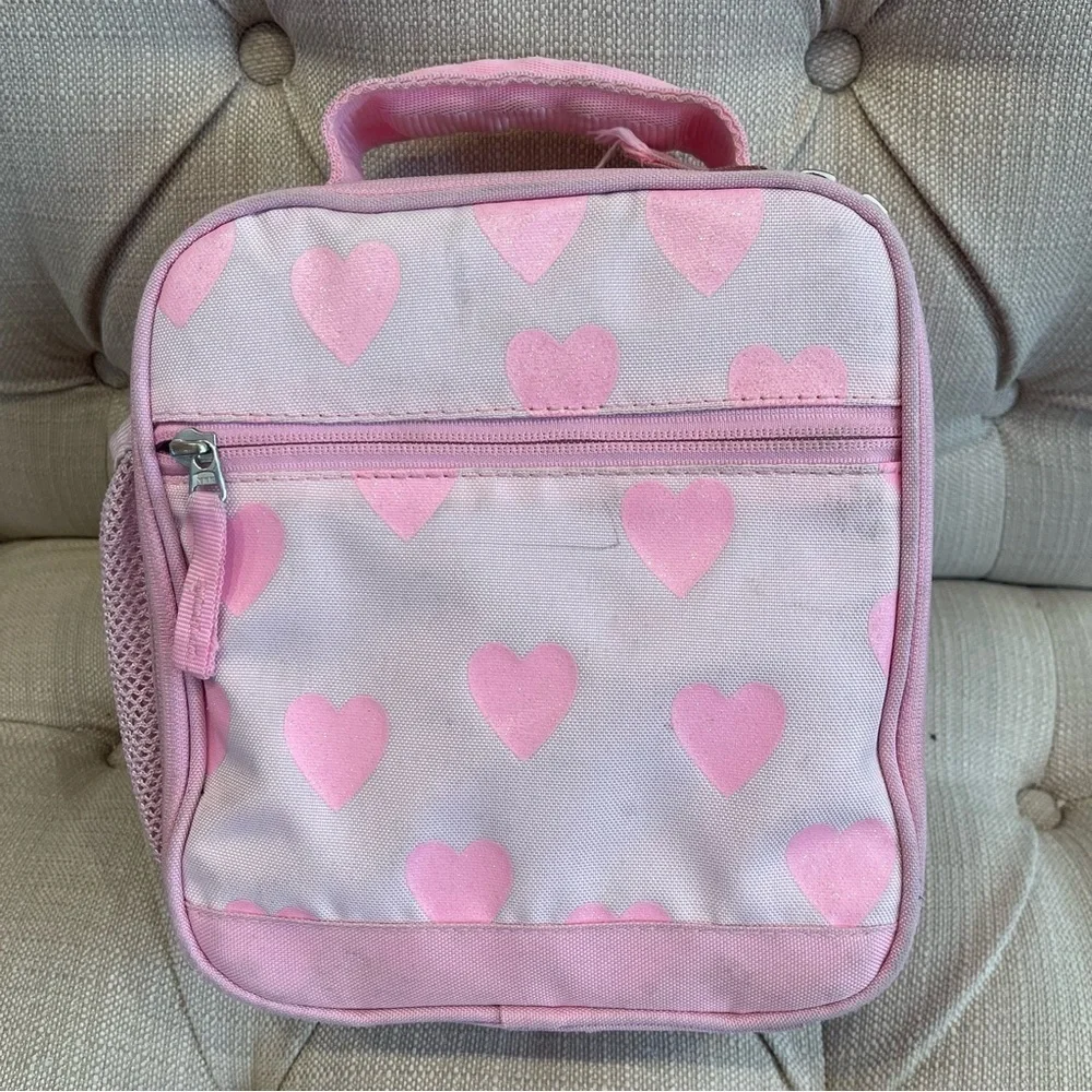 Mackenzie Pink Hearts Glitter Lunch Box